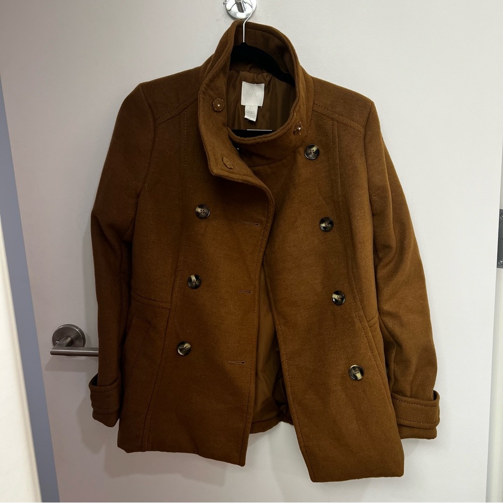NWT H&M short brown coat